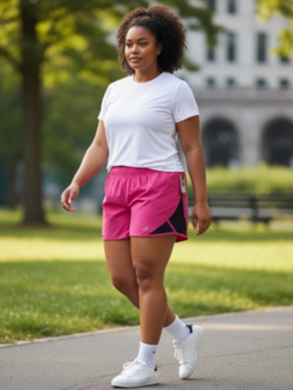 NWT bcg Pink Athletic Lightweight Moisture Wicking Elastic Band Shorts Size 2X